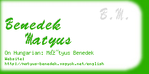 benedek matyus business card